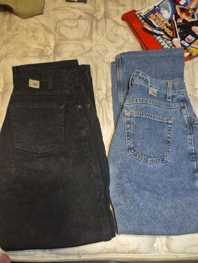 2 Pairs Cruel Girl Black and Blue Relaxed & Slim Fit Jeans Duo Size 3 Short